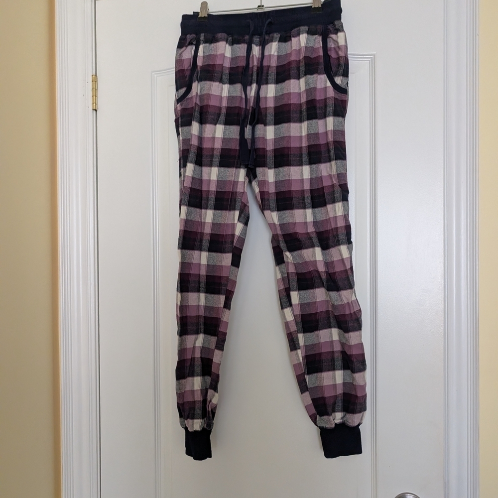 Boux Avenue Plaid Cotton Lounge Pants Purple Size Uk10